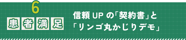 6.【患者満足】信頼UPの「契約書」と「リンゴ丸かじりデモ」