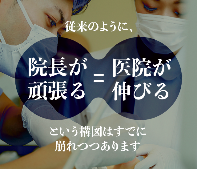 従来のように「院長が頑張る＝医院が伸びる」という構図は、すでに崩れつつあります
