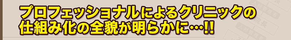 プロフェッショナルによるクリニックの仕組み化の全貌が明らかに…!!