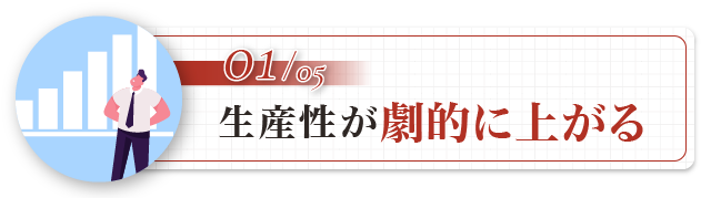 【①生産性が劇的に上がる】