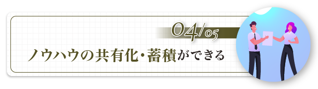 【④ノウハウの共有化・蓄積ができる】