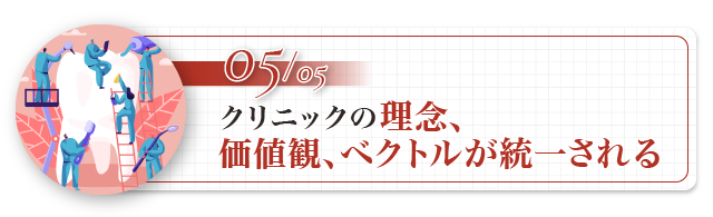 【⑤クリニックの理念、価値観、ベクトルが統一される】