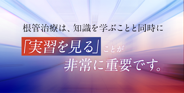 根管治療は、知識を学ぶことと同時に
「実習を見る」ことが非常に重要です。