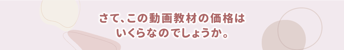 さて、この動画教材の価格はいくらなのでしょうか。