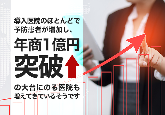 導入医院のほとんどで予防患者が増加し、年商1億円突破の大台にのる医院も増えてきているそうです