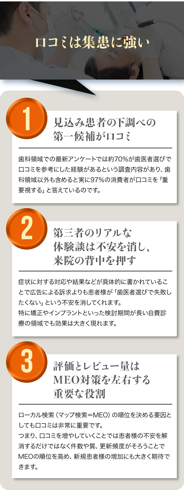 口コミは集患に強い