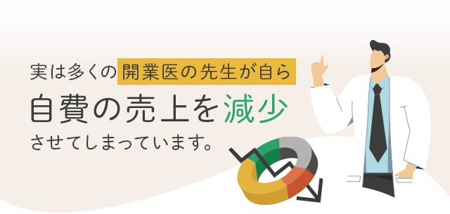 実は多くの開業医の先生が自ら自費の売上を減少させてしまっています。