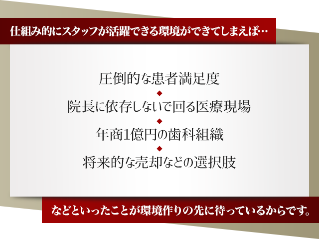 仕組み的にスタッフが活躍できる環境ができてしまえば