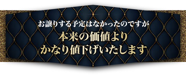 お譲りする予定はなかったのですが本来の価値よりかなり値下げ致します