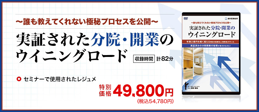 ～誰も教えてくれない極秘プロセスを公開～「実証された　分院・開業のウイニングロード」