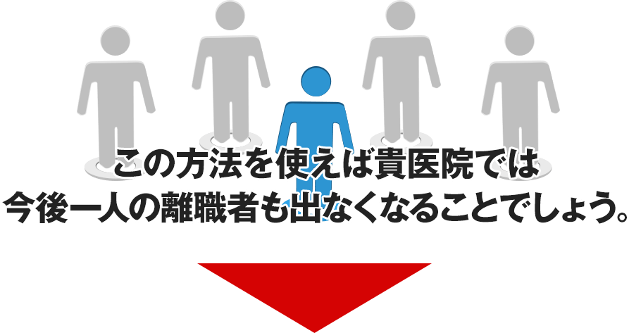 この方法を使えば貴医院では今後一人の離職者も出なくなることでしょう。